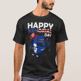Tag des Glücks Gedenkens 4. Juli Dinosaurier Ameri T-Shirt