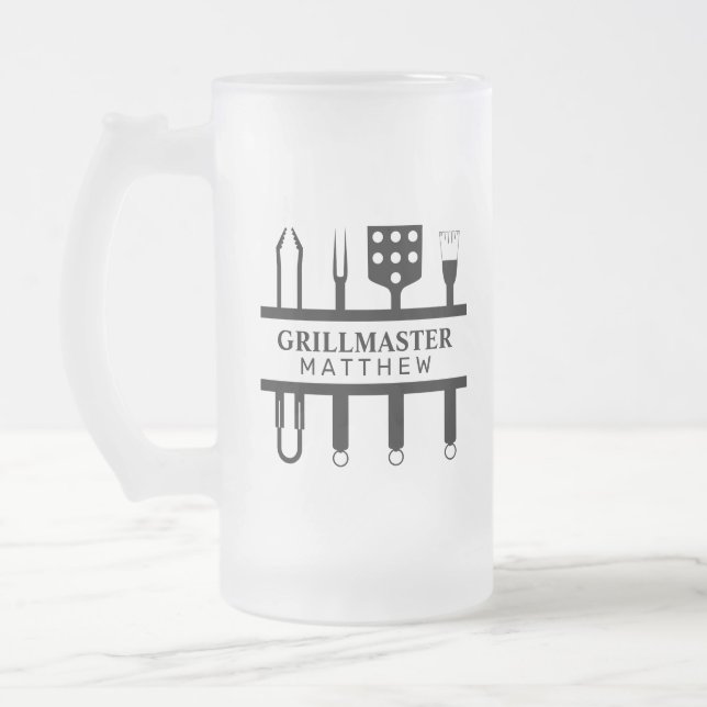 Tag des Grillmeisters Mattglas Bierglas (Links)