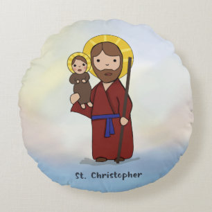 Tag des Heiligen Christophorus Rundes Kissen
