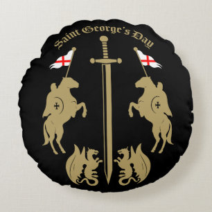 Tag des Heiligen Georgs Rundes Kissen