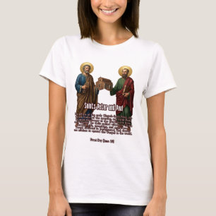 Tag des hl. Petrus und des hl. Paulus Zwei Säulen T-Shirt