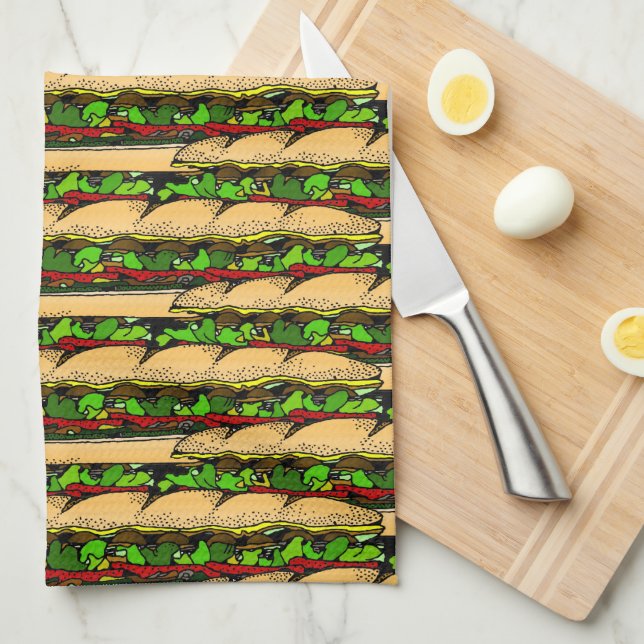 Tag des Hoagies Geschirrtuch (Viertel Falte)