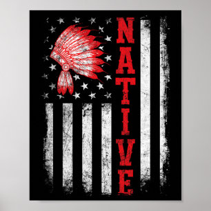 Tag des Indianervolkes - Amerikanischer Tag USA-Fl Poster