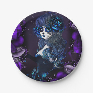 Tag des Lila Party des Toten Mexikanischen Zuckers Pappteller