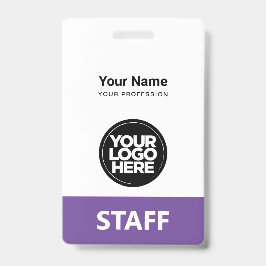 Tag des Logos für Lila Mitarbeiter Ausweis