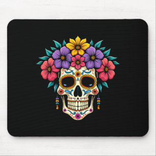 Tag des Männerbüros Blumen-Schädel Mousepad