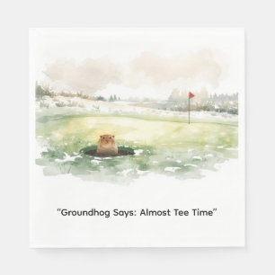 Tag des Murmeltiers Golfspieler Winter Golf Urlaub Serviette