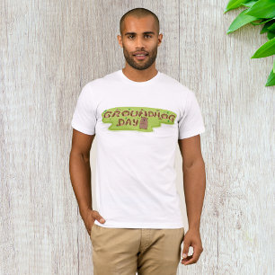 Tag des Murmeltiers Holz-Schriftzug T-Shirt