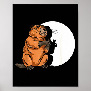 Tag des Murmeltiers Schattenpuppe Süßes Nagetier K Poster
