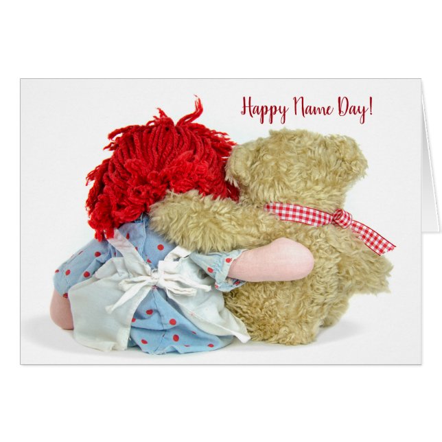 Tag des Namens Teddy Bear und Rag Doll (Vorderseite (Horizontal))