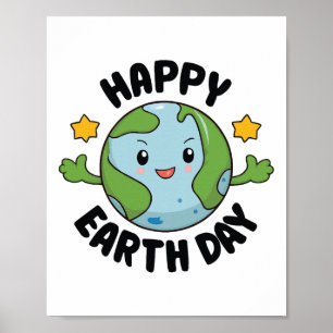 Tag des Niedlichen Planeten - Glückstag der Erde Poster