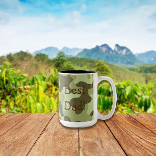 Tag des personalisierten Vaters Camouflage Tasse