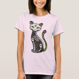 Tag des rosa Shirts Dead Dia De Los Muertos Cat