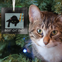 Tag des schwarzen Katzen-Vaters Ornament Aus Glas