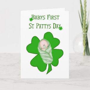 Tag des St. Pattys des Babys ersten - Baby u. Karte