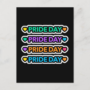 Tag des Stolzes. LGBT+Stolz. Regenbogenherz. Postkarte