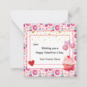 Tag des süßen Cupcake Valentinstag für Kinder Mitteilungskarte