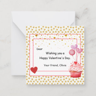 Tag des süßen Cupcake Valentinstag für Kinder Mitteilungskarte