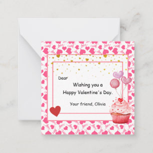 Tag des süßen Cupcake Valentinstag für Kinder Mitteilungskarte