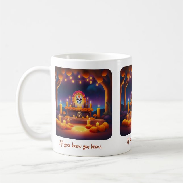 Tag des Toten Altars Kaffeetasse (Links)