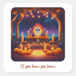 Tag des Toten Altars Quadratischer Aufkleber