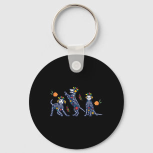 Tag des toten bunten Skeletts Hunde mexikanische H Schlüsselanhänger