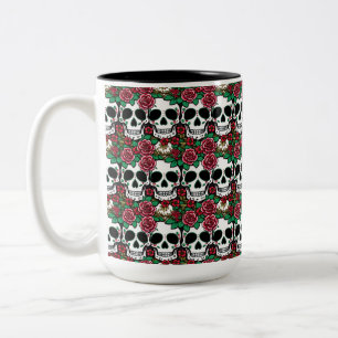 Tag des Toten Designs - Halloween Zweifarbige Tasse