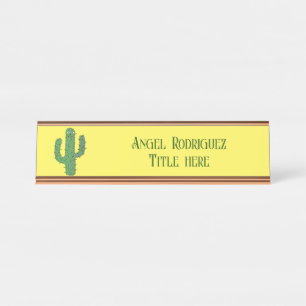 Tag des Toten glücklichen Kakteen Custom Schreibtischnamensplakette