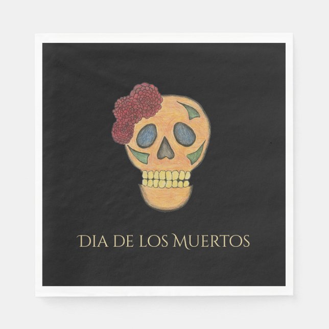 Tag des toten Halloween Gothic Sugar Skull Serviette (Vorderseite)