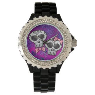 Tag des Toten Halloween Skull Dia de los Muertos Armbanduhr