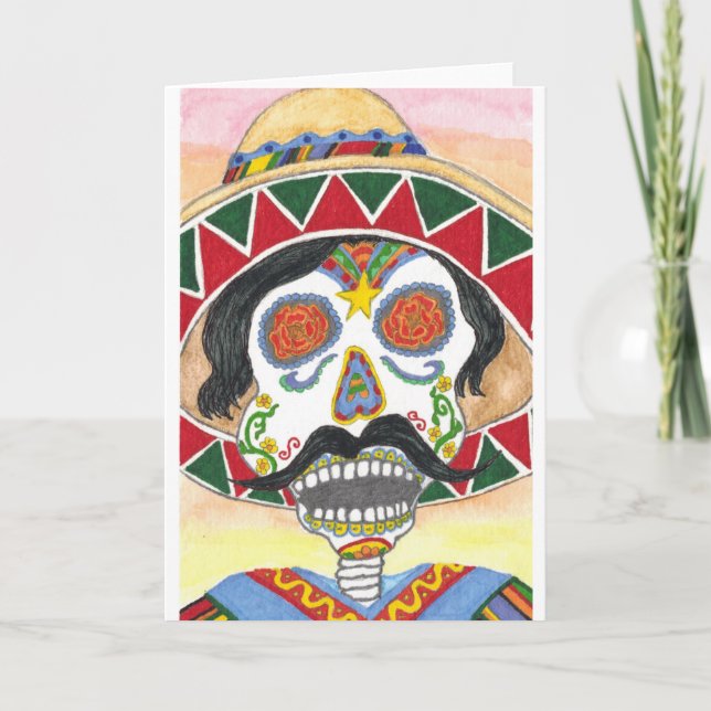 Tag des Toten Mariachi Karte (Vorderseite)