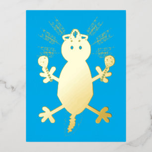 Tag des Toten Mexikanischen Axolotl Folien Feiertagspostkarte