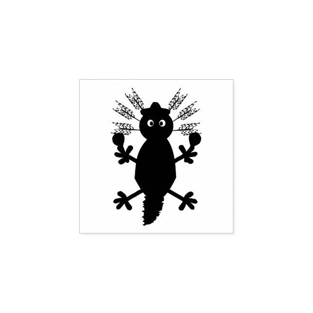 Tag des Toten Mexikanischen Axolotl Gummistempel (Prägung)