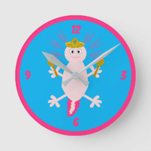 Tag des Toten Mexikanischen Axolotl Runde Wanduhr
