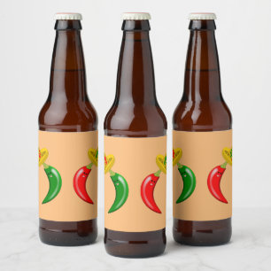 Tag des Toten Mexikanischen Chilis Bierflaschenetikett