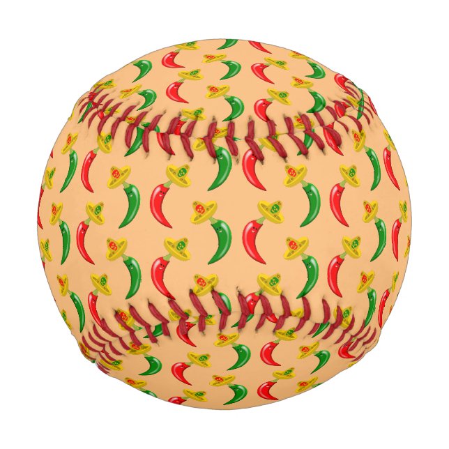 Tag des Toten Mexikanischen Chilis Gemustert Baseball (Vorderseite)