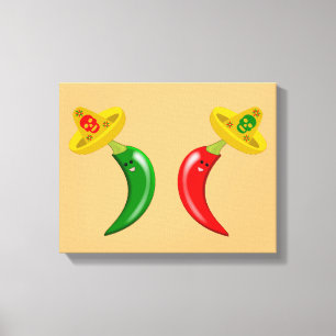 Tag des Toten Mexikanischen Chilis Leinwanddruck