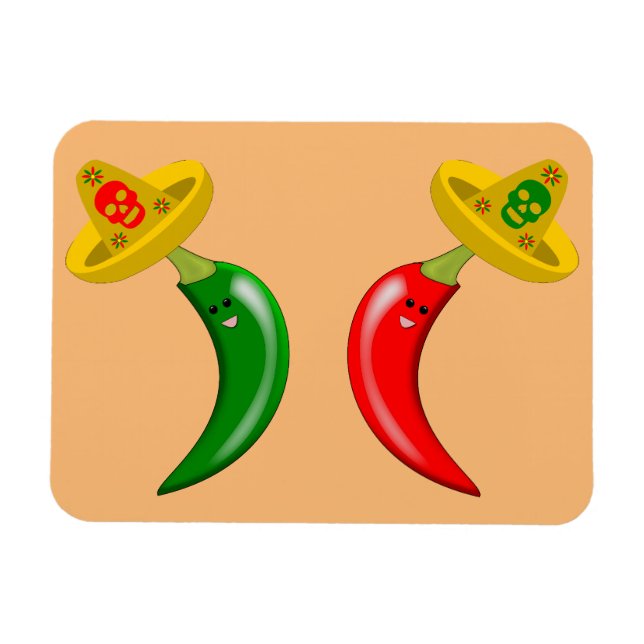 Tag des Toten Mexikanischen Chilis Magnet (Horizontal)