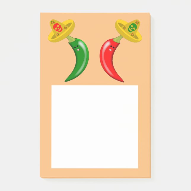 Tag des Toten Mexikanischen Chilis Post-it Klebezettel (Vorderseite)