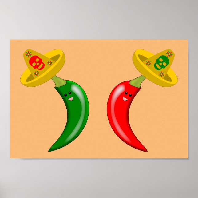 Tag des Toten Mexikanischen Chilis Poster (Vorne)