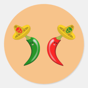 Tag des Toten Mexikanischen Chilis Runder Aufkleber
