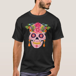 Tag des Toten Mexikos Frauenzucker Schädel Niedlic T-Shirt