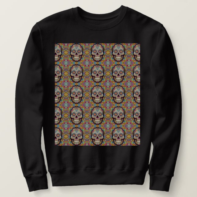 Tag des Toten Musters Sweatshirt (Design vorne)