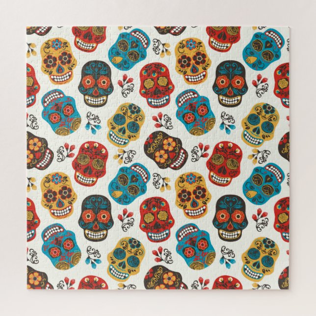 Tag des Toten, nahtloses Muster. Puzzle (Vertikal)