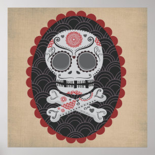 Tag des Toten Schädels Día de los Muertos calavera Poster