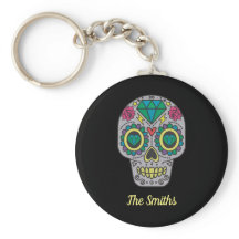 Tag des Toten Schädels mit Rose und Kristall