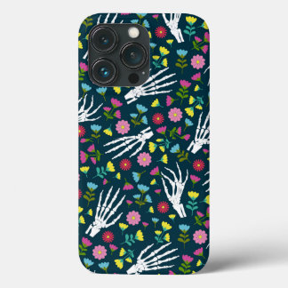 Tag des Toten Skeletts Hände florale Schwarz Case-Mate iPhone Hülle