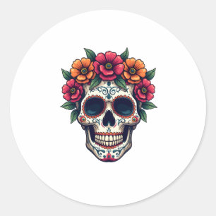 Tag des toten Zucker-Schädels – Dia de los Muertos Runder Aufkleber
