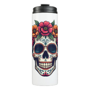 Tag des toten Zucker-Schädels – Dia de los Muertos Thermosbecher