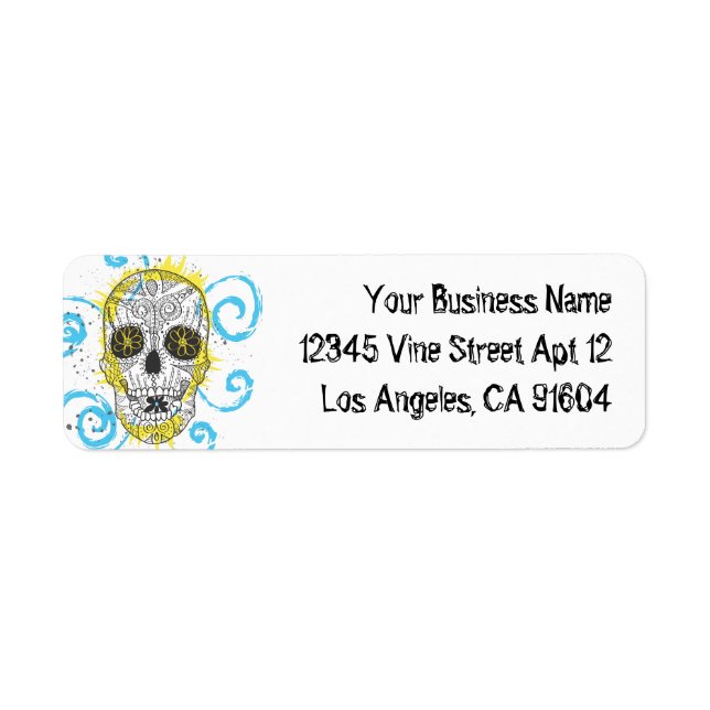 Tag des Toten Zuckerschädels Comic Tattoo Design (Vorne)